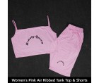 Women's Pink Air Ribbed Tank Top & Shorts